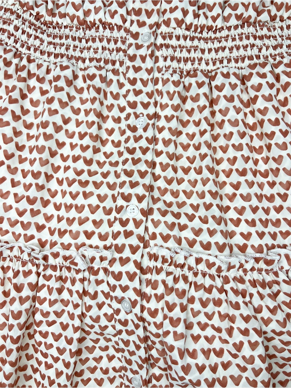 The Shirt by Rochelle Behrens Cream Mini Dress with Red Heart Print - Picture 7 of 7